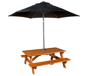 Rustic Childrens Picnic Table with Umbrella